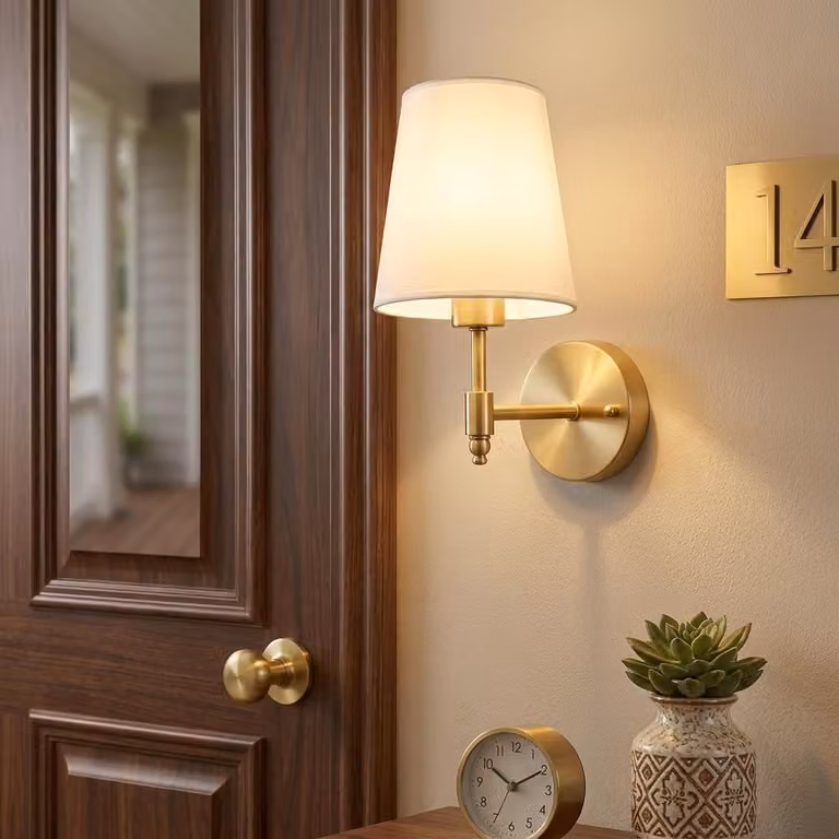 Rosikey Wandlamp Goud - Vintage E27 Wandverlichting voor Slaapkamer, Woonkamer of Hal