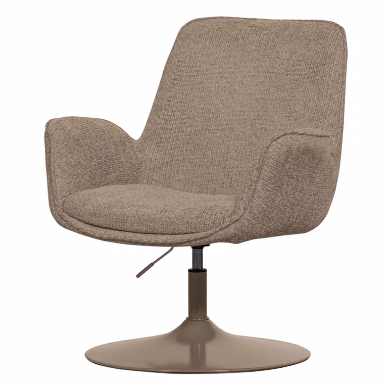 WOOOD Marten draaibare fauteuil beige/zand chenille B: 79 cm, D: 91 cm, H: 76 cm