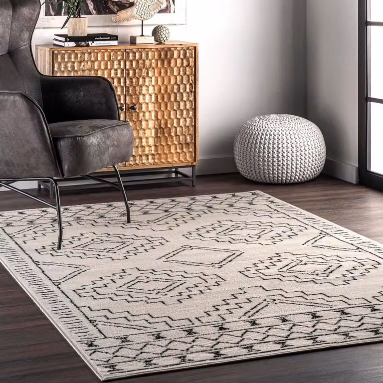 Tribaal Vloerkleed Marokkaans Design Grijs - Boho Woonkamer Decoratie - 201 x 274 cm