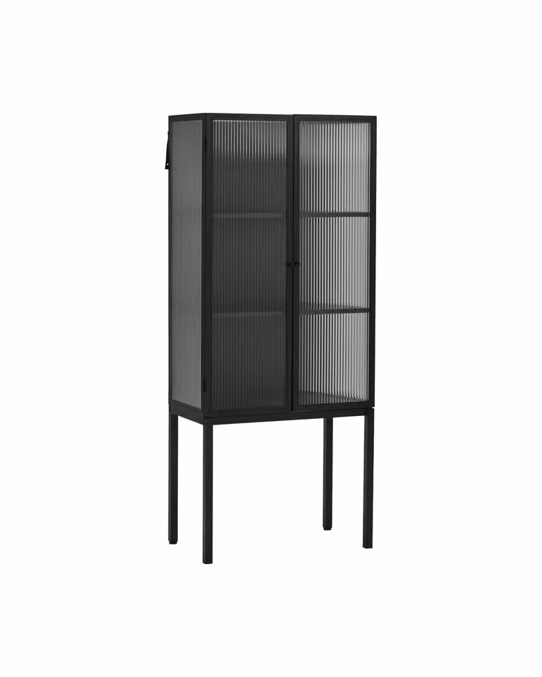 House Doctor Cabin kast met glazen deuren zwart