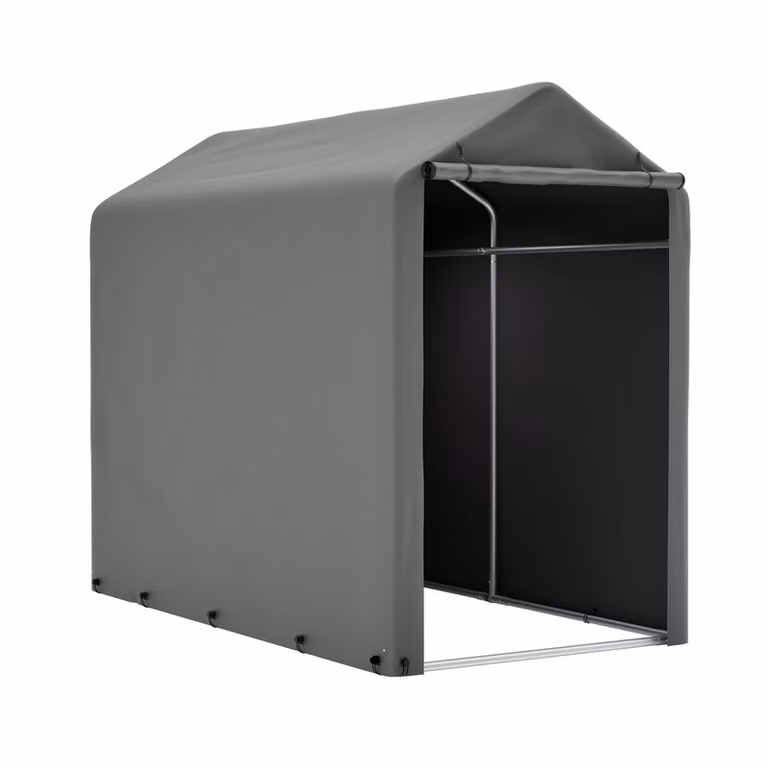 GIHAUVIA Fietstent voor 1-2 fietsen, winterbestendige carport met UV-bestendig PE-dak, Donkergrijs, B/D/H: 190 x 100 x 160 cm