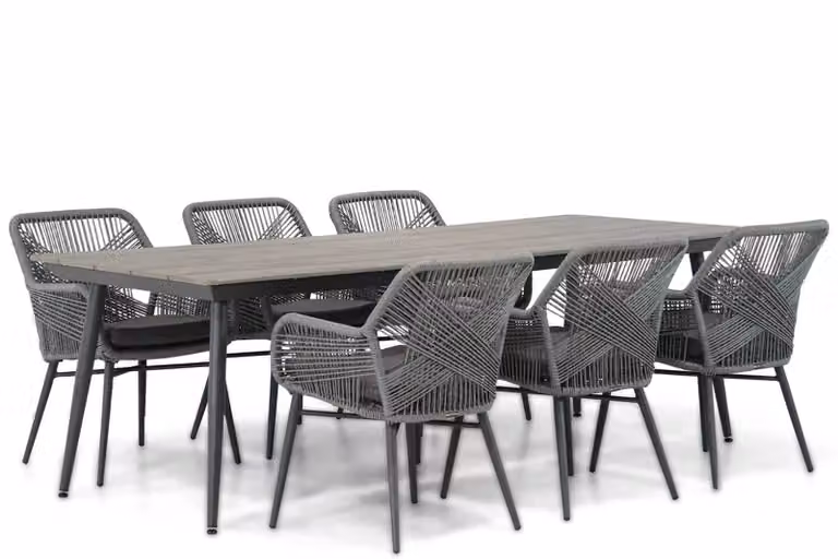 Lifestyle Garden Furniture Advance Dining Tuinset van Aluminium, Antraciet/Grijs, 240 cm