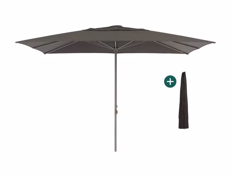 Shadowline Cuba Parasol met hoes, modern cantilever, zwart/grijs, B: 400 cm, D: 300 cm, H: 287 cm