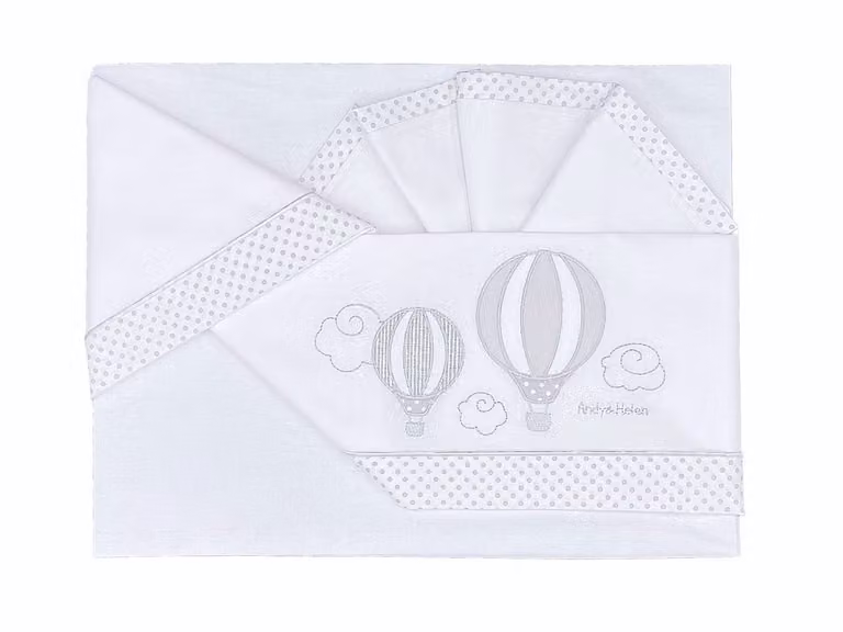 Omgoods 3-delige bedset met geborduurde kussensloop voor babybedden