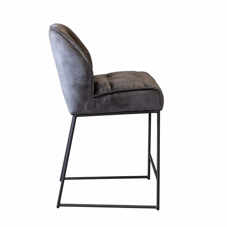 Bronx71 Velvet barkruk Janna antraciet, hoogte 70 cm