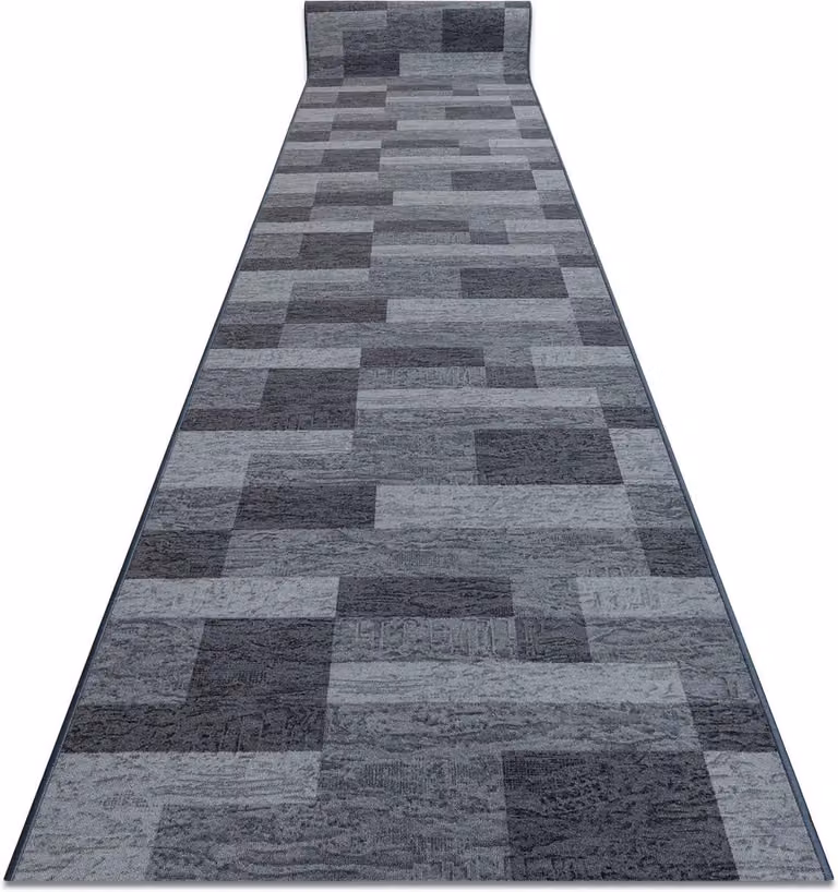 Antislip vloerkleed loper grijs voor hal en keuken, duurzaam en wasbaar, Breedte: 80 cm