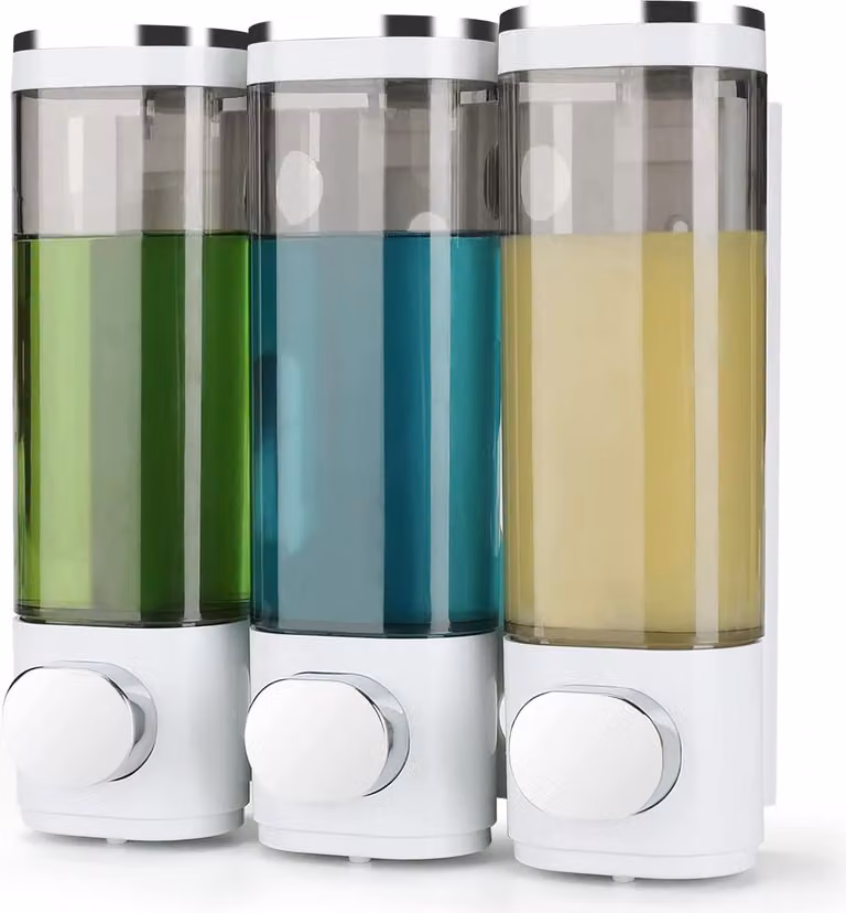Unyqoos Set van 3 Zeepdispensers voor Douche, Badkamer en Keuken - Zwart en Wit - 300 ml per stuk