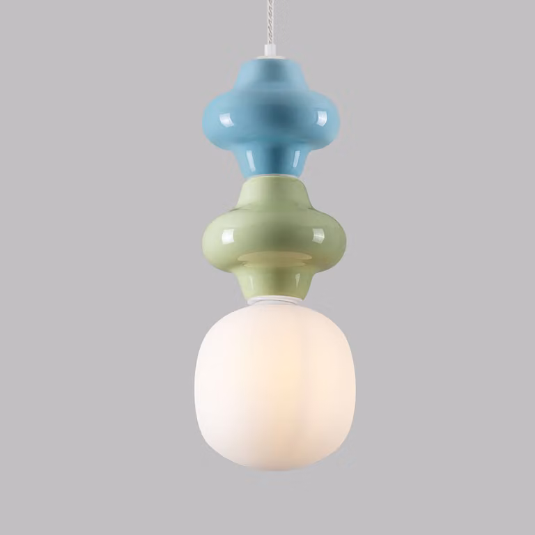 Lyora Hanglamp Clio M groen en blauw keramiek en glas Ø 18 cm