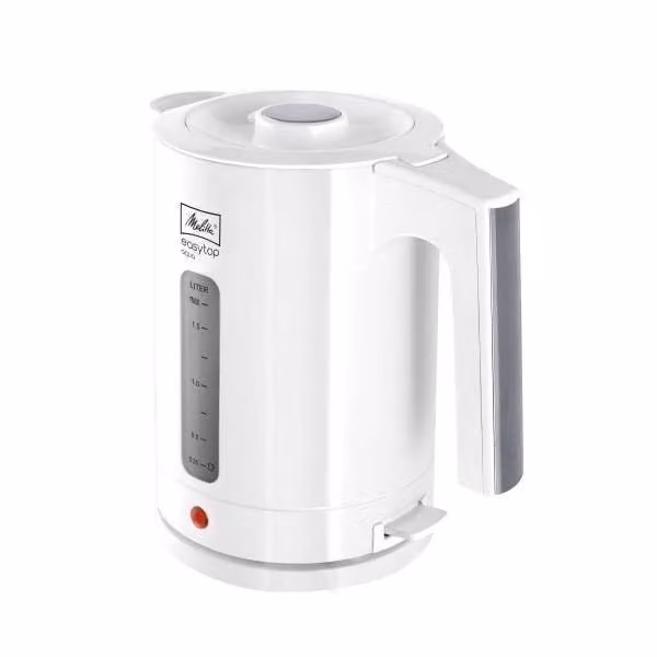 Melitta EasyTop Aqua Waterkoker, 1,7 liter, 2400 W, Wit, met Waterniveau-indicator en Filterfunctie