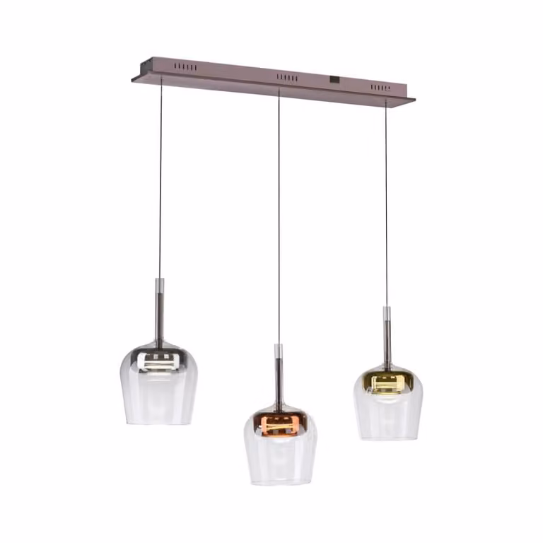 Paul Neuhaus Q-Kon 3-lichts hanglamp multicolor en transparant