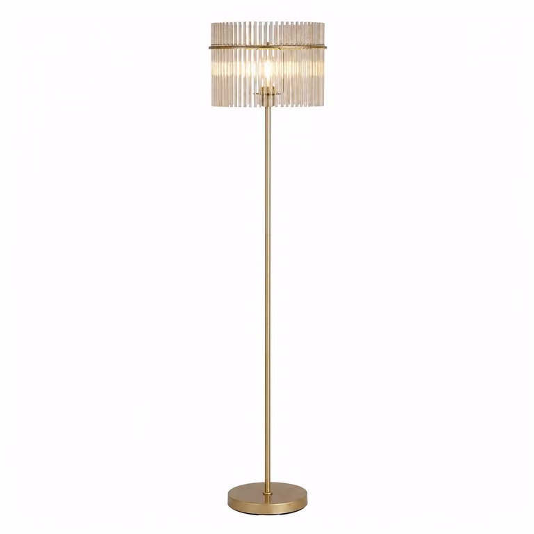 Searchlight Swizzle Vloerlamp Goud/Messing Hoogte: 152 cm