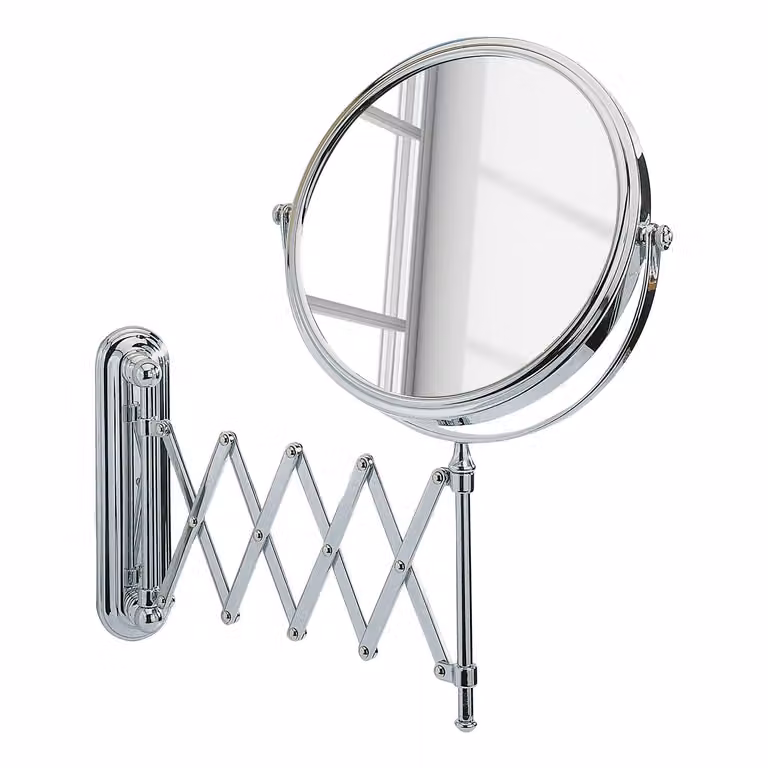 home24 Wandspiegel Deluxe Zilver Verchroomd Staal/Spiegelglas B/D/H: 23 x 38 x 50 cm