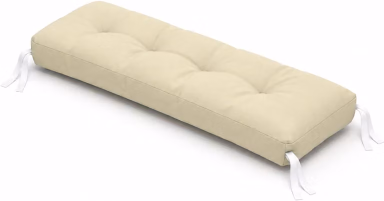 Gewatteerd tuinkussen voor tuinbank of schommelbank, beige, 150 x 50 cm