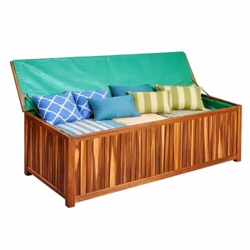 Relaxdays Tuinkist van Acaciahout in Bruin, B/D/H: 115 x 60 x 50 cm