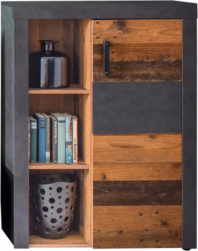 Industrieel Dressoir met Opbergruimte voor Hal, Woonkamer of Slaapkamer - B/D/H: 118 x 34 x 87 cm