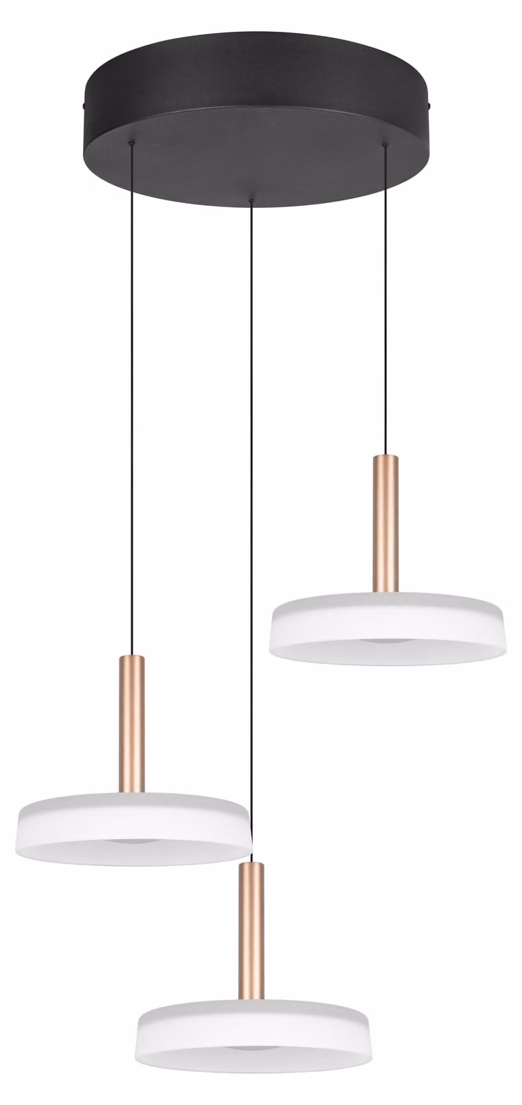 Trio Celeste 3-lichts led hanglamp wit glas modern