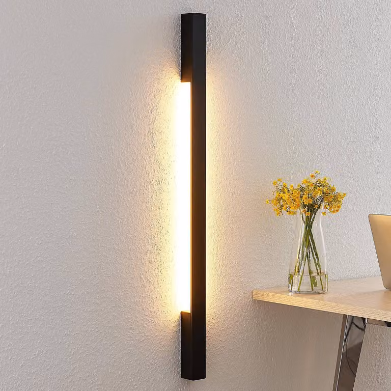Arcchio Moderne LED Wandlamp - Zwart Aluminium - Hoogte: 91 cm