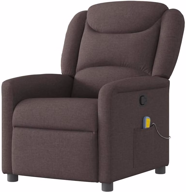 Verstelbare Massagestoel in Donkerbruine Stof - Comfortabele Relaxfauteuil