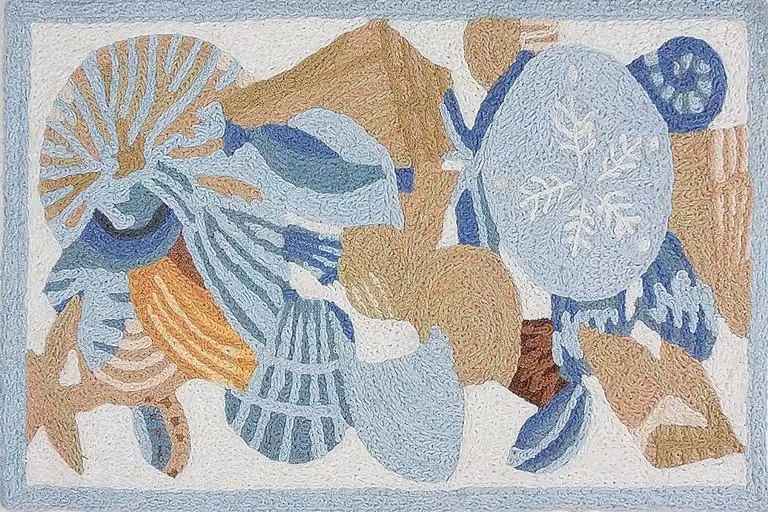 Maritiem vloerkleed voor binnen en buiten in kustkleuren, B/D: 76 x 51 cm