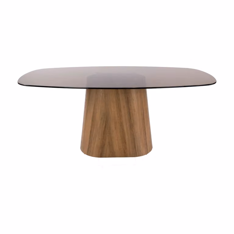 Nest of Nora Arlen Eettafel met ovaal rookglazen blad en bronzen onderstel - 180 cm