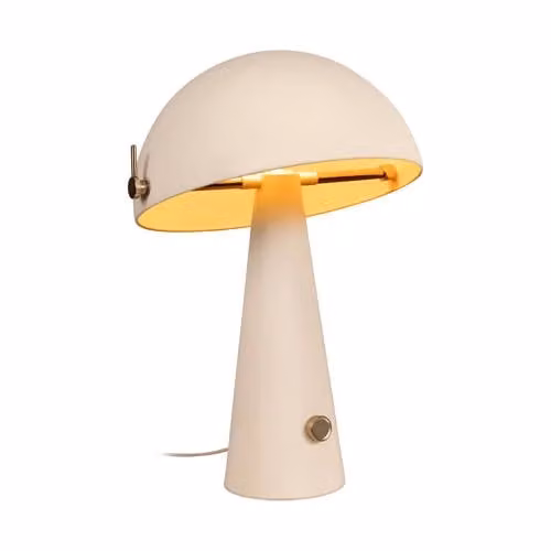 Lucide Barone Tafellamp Beige en Goud/Messing - Modern Metaal - Ø 38 cm