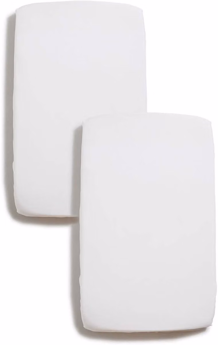 Dormivo Set van 2 Hoeslakens voor babybedjes, Wit, 70 x 140 cm