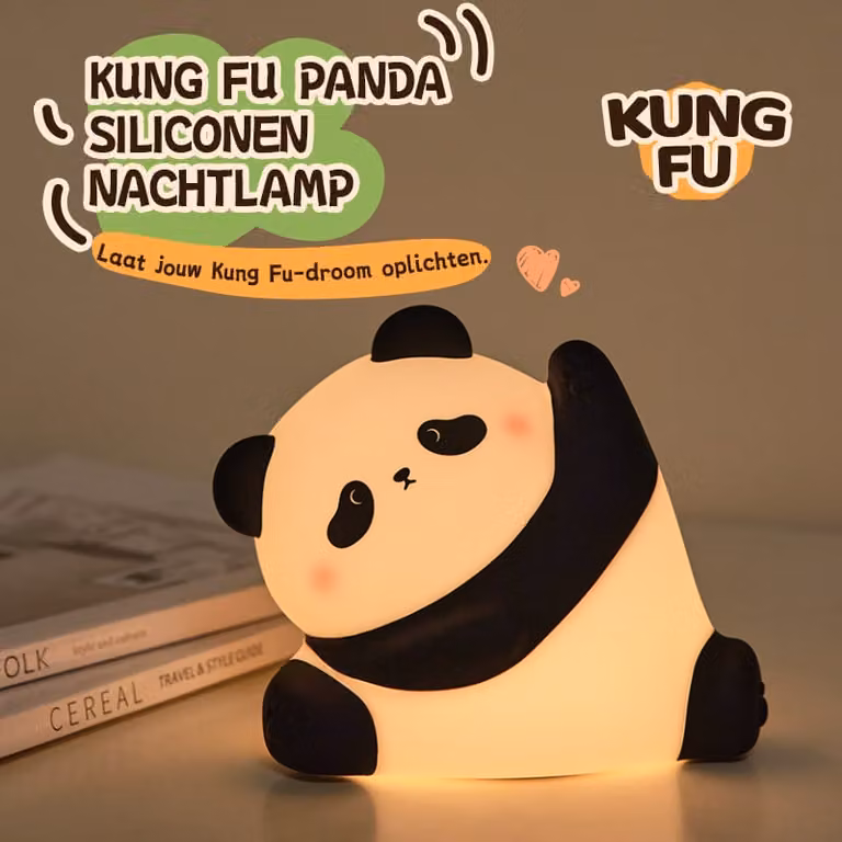 VIVREAL Panda nachtlampje, oplaadbare LED dimbare squishy lamp van siliconen voor babykamer en kinderen