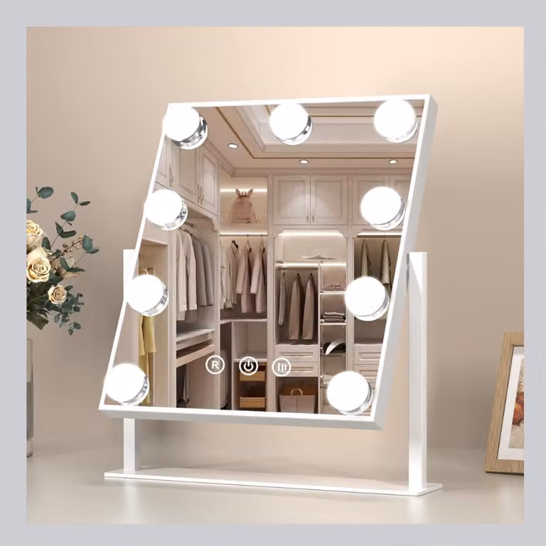 SVN Hollywood Make Up Spiegel met Verlichting - Wit - Draaibaar - B/D/H: 41 x 37 x 10 cm