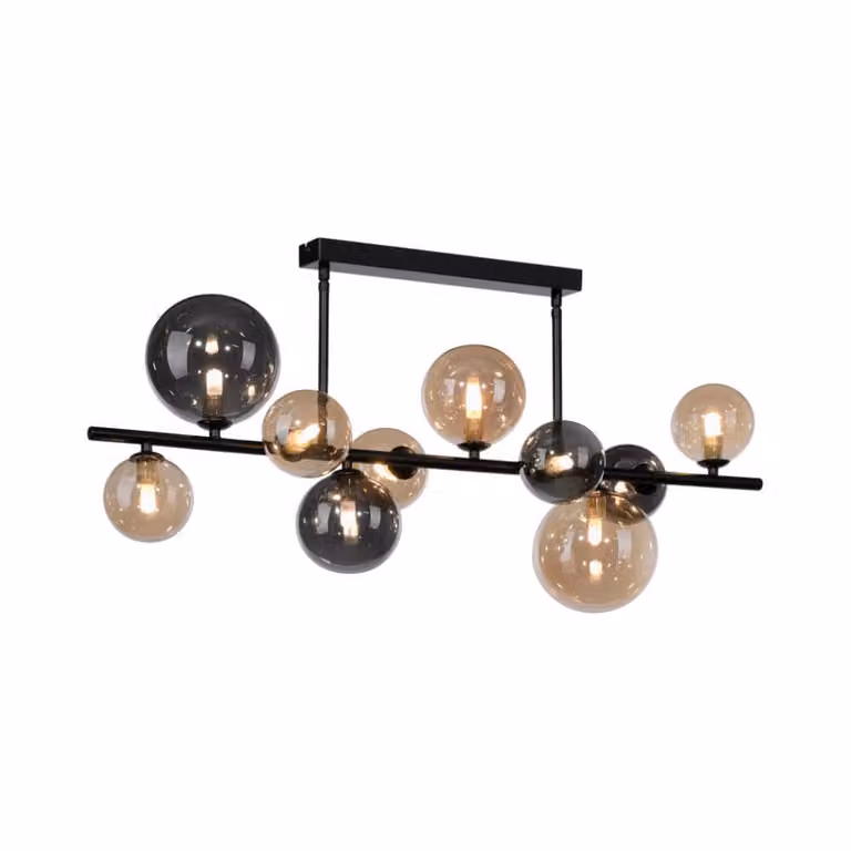 Paul Neuhaus Popsicle Design Plafondlamp, 10-lichts, Zwart en Multicolor, Modern Metaal en Glas