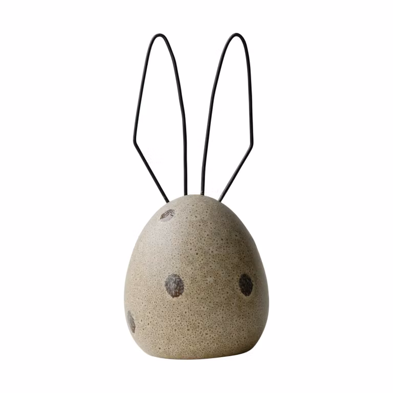 DBKD Haas paasdecoratie Beige met stippen, Hoogte: 18 cm