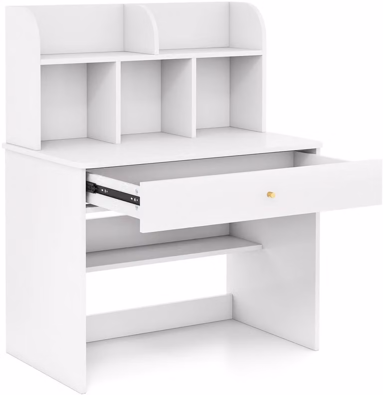 GranMaison Kinderbureau met stoel - Wit - B/D/H: 102 x 48 x 80 cm
