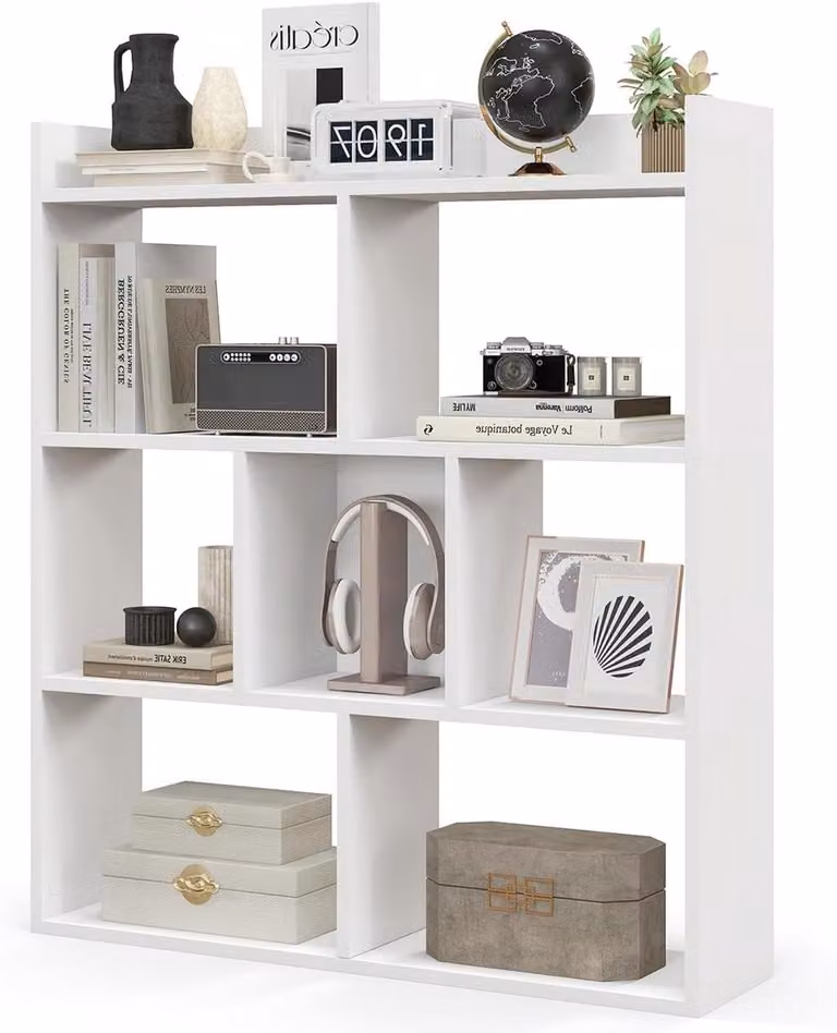 Boekenkast met 7 kubussen en kantelbeveiliging, B/D/H: 80 x 20 x 90 cm