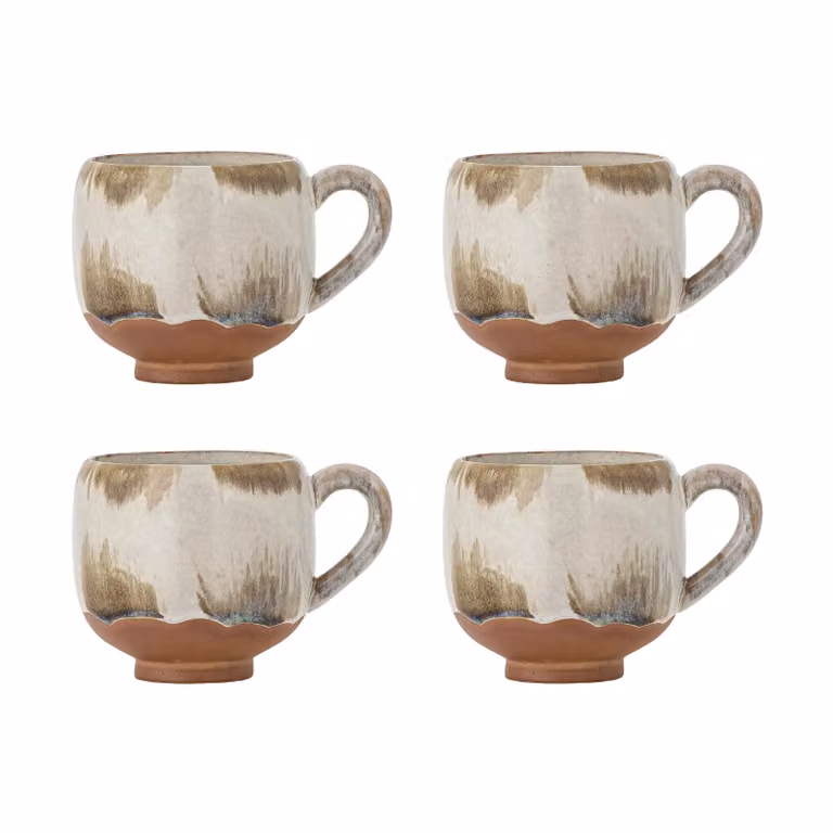 Bloomingville Jade mokken set van 4 stuks Natuur