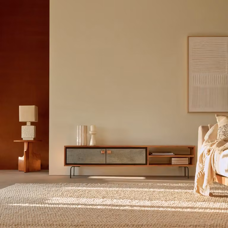 Tikamoon Acacia tv-meubel - Bruin/Beige - Breedte: 160 cm