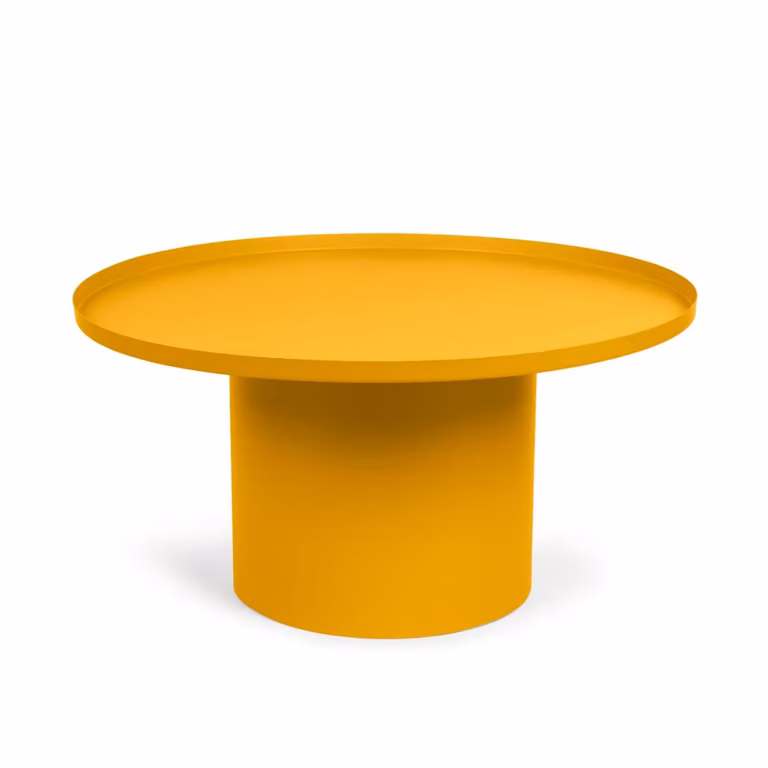 Kave Home Fleksa Ronde Salontafel - Mosterdgeel - Diameter: 72 cm