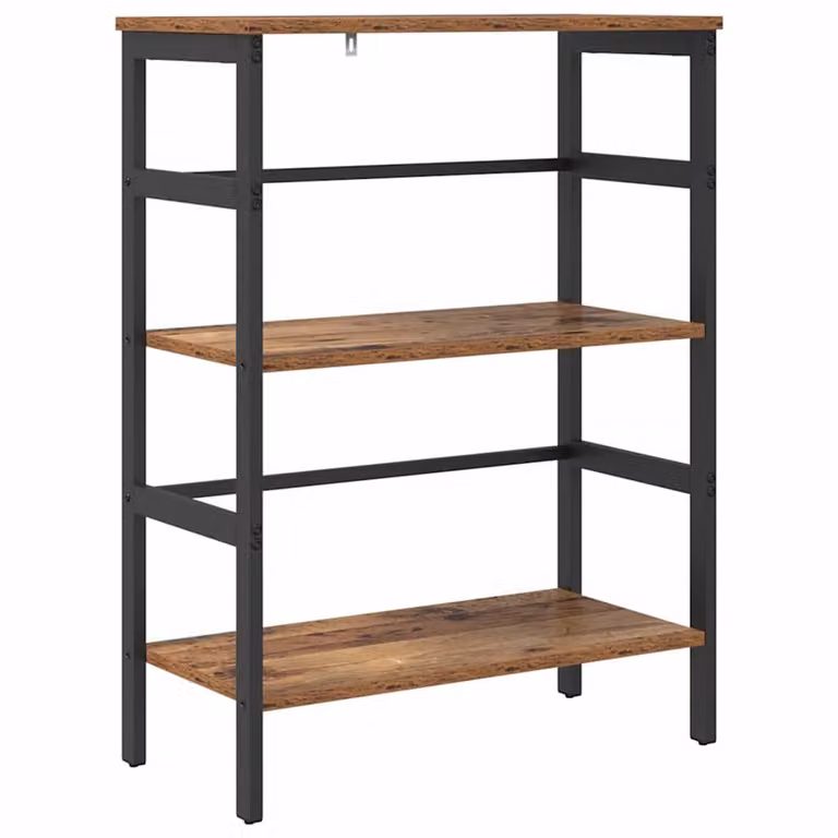 vidaXL Boekenplank 2-laags van bewerkt hout in oud hout, B: 40 cm, D: 29.5 cm, H: 115 cm