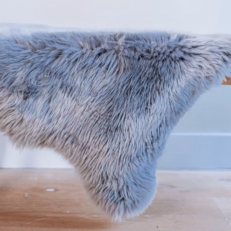 Echte Nieuw-Zeelandse schapenvacht van 100% wol in het grijs, Breedte: 100 cm, Diepte: 60 cm