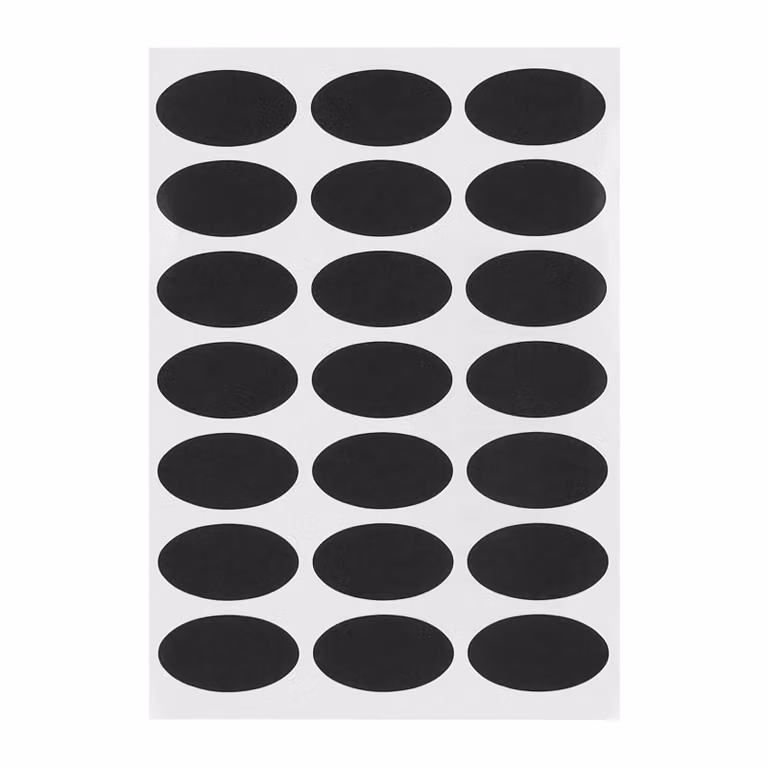 QUVIO Krijtstickers Ovaal Zwart Set van 105 stuks