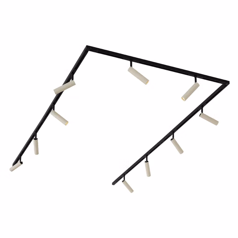 Qazqa Slimline modern railsysteem met 10 verstelbare spots, beige en zwart, 1-fase
