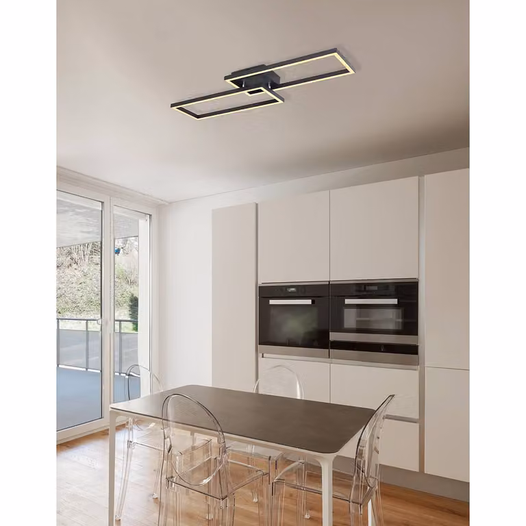 Globo Lighting Design LED-plafondlamp zwart B: 71 cm, D: 8 cm, H: 23 cm
