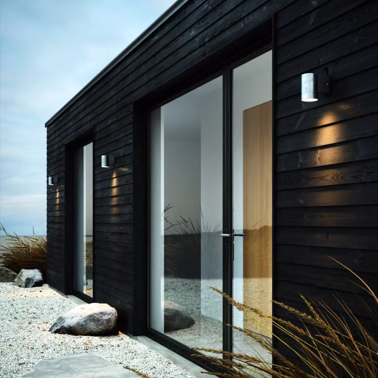 Nordlux Tin Maxi Buiten Wandlamp - Modern Zilver - RVS en Glas - IP54