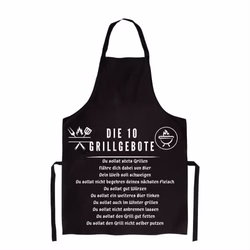 FremiBag Barbecueschort voor volwassenen, zwart, katoen
