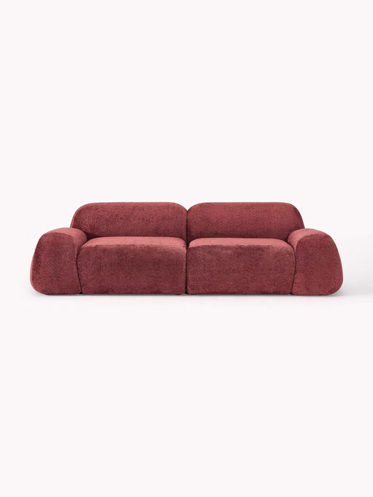 Westwing Collection Modulaire 3-zits bank Wolke van teddy-bouclé