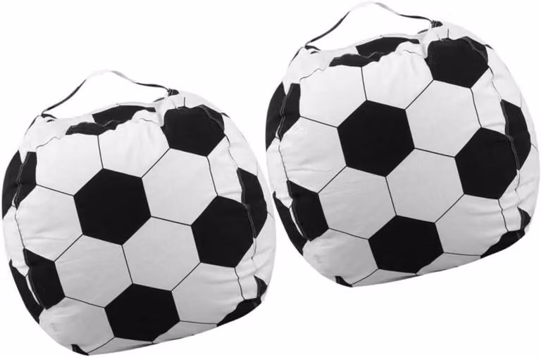 Opbergzak voor speelgoed en knuffels met voetbalthema design, veelkleurig, B/D/H: 43 x 43 x 43 cm