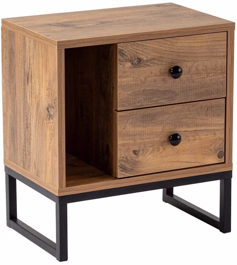 Skye Decor Nachtkastje Glimmer Atlantic Pine en Zwart, B/D/H: 45 x 30 x 50 cm