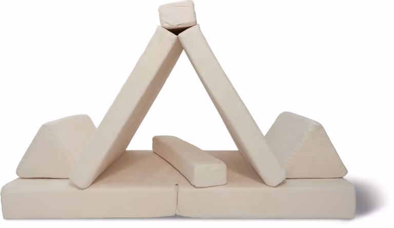 Howtoplay Speelbank Montessori kindermeubel - Modulaire kindersofa - Beige - Breedte: 125 cm