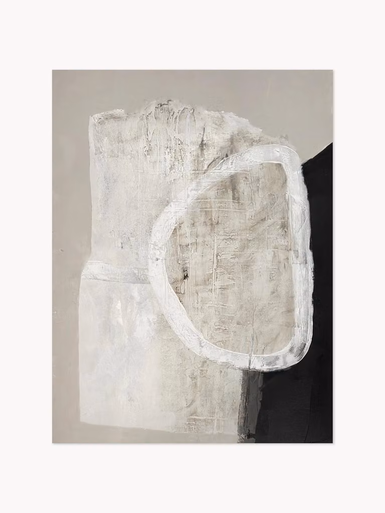 Handbeschilderd canvasdoek White Stone van Malerifabrikken