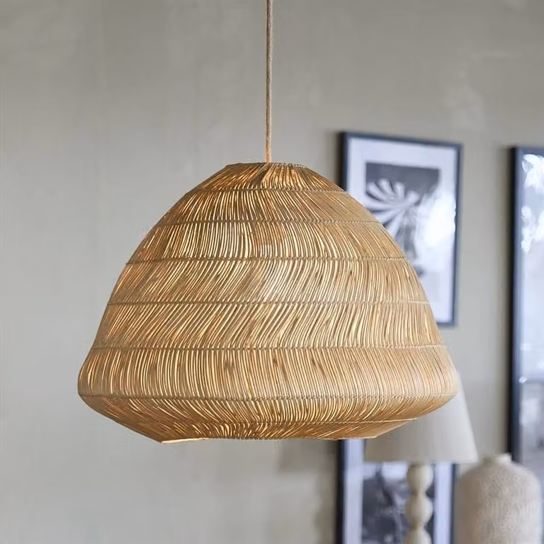 Rivièra Maison Hanglamp Arta Rattan en Metaal, Beige, Diameter: 55 cm