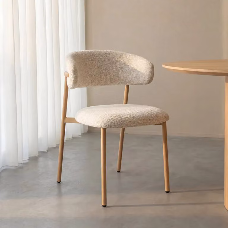 Label51 Eetkamerstoel Kaito - Naturel - Geweven met Houten Frame
