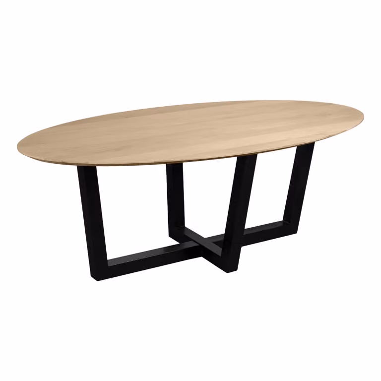 QUVIO Eettafel Sofia - Ovaal - Mangohout - Naturel - B/D: 180 x 90 cm